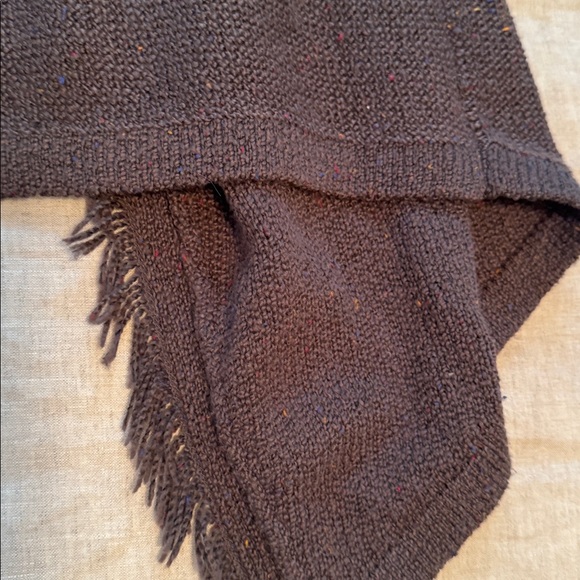 Joie Dark Brown w/ flecks Fringed Cardigan, s - Picture 6 of 6